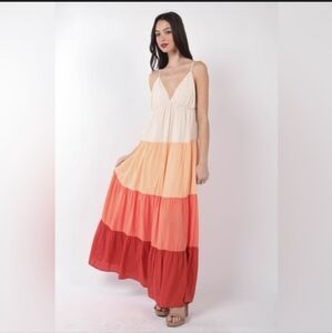 Very J Sunset Mix Maxi Dress NWT
